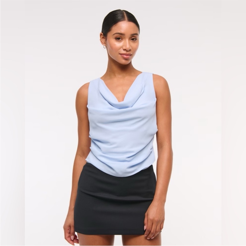 Abercrombie Light Blue Cowl Neck Blouse